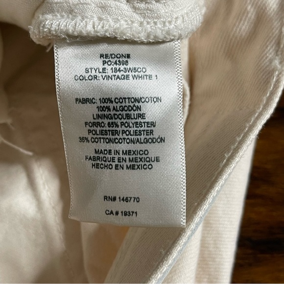 Redone Originals 90s Low Slung Short in Vintage White - Picture 8 of 11